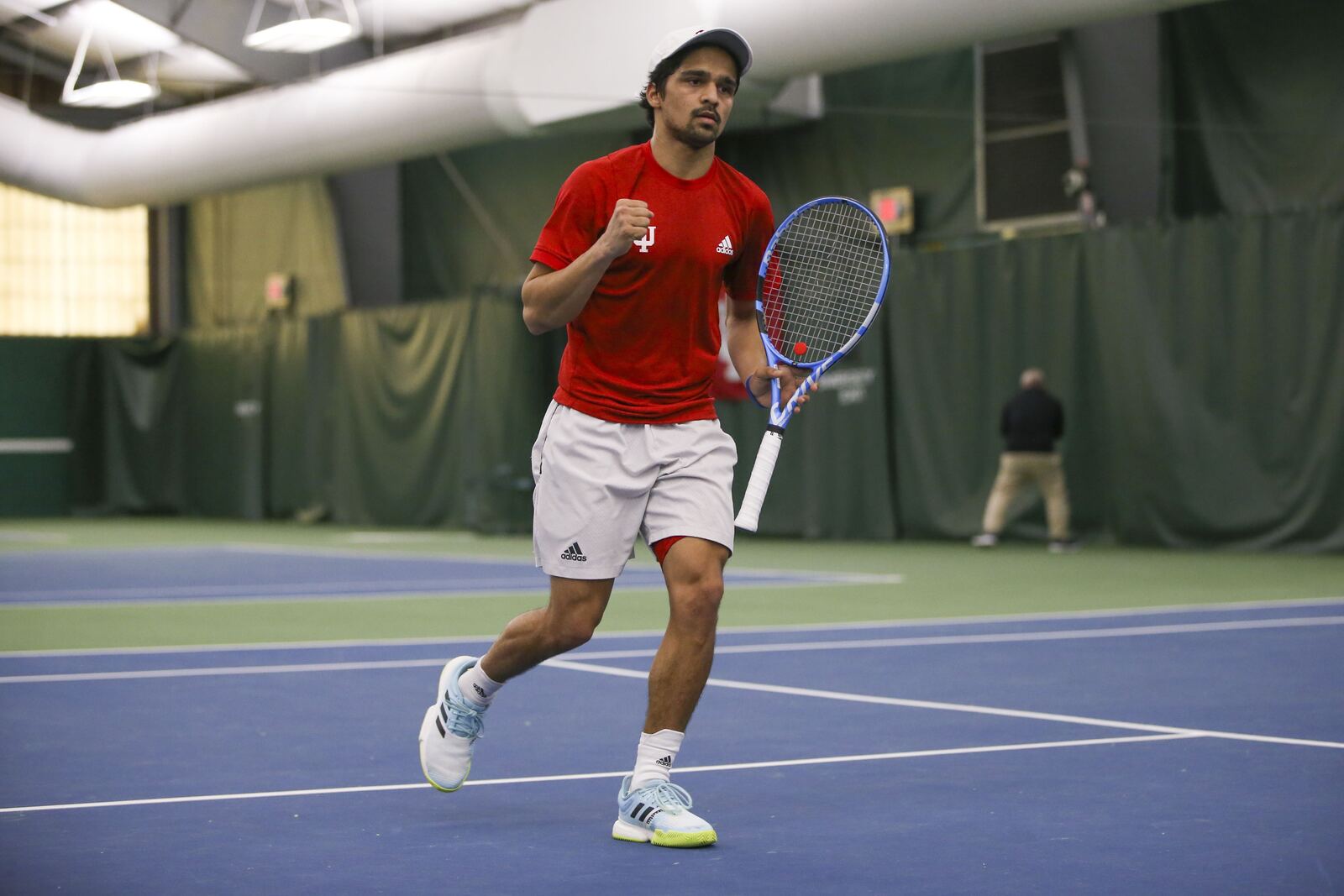 Vikash Singh celebrating a point